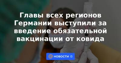 Главы всех регионов Германии выступили за введение обязательной вакцинации от ковида - news.mail.ru - Германия