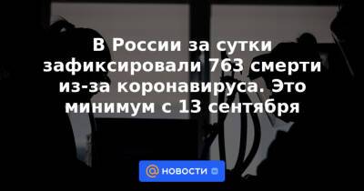В России за сутки зафиксировали 763 смерти из-за коронавируса. Это минимум с 13 сентября - news.mail.ru - Россия - Москва