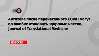 Антитела после перенесенного COVID могут по ошибке атаковать здоровые клетки, — Journal of Translational Medicine - echo.msk.ru