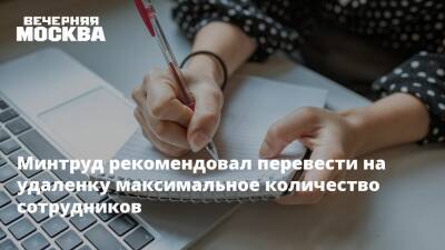 Минтруд рекомендовал перевести на удаленку максимальное количество сотрудников - vm.ru - Россия