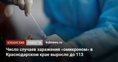 Число случаев заражения «омикроном» в Краснодарском крае выросло до 113 - kubnews.ru - Краснодарский край - Краснодар