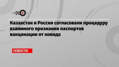 Казахстан и Россия согласовали процедуру взаимного признания паспортов вакцинации от ковида - echo.msk.ru - Россия - Казахстан
