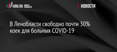 В Ленобласти свободно почти 30% коек для больных COVID-19 - ivbg.ru - Ленобласть обл. - Украина