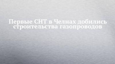 Первые СНТ в Челнах добились строительства газопроводов - chelny-izvest.ru - Набережные Челны
