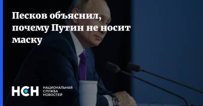 Владимир Путин - Дмитрий Песков - Песков объяснил, почему Путин не носит маску - nsn.fm - Россия