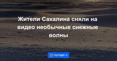 Екатерина Гура - Жители Сахалина сняли на видео необычные снежные волны - news.mail.ru - Сахалин