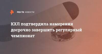 Алексей Морозов - КХЛ подтвердила намерения досрочно завершить регулярный чемпионат - ren.tv - Пекин