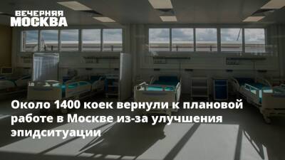 Анастасия Ракова - Около 1400 коек вернули к плановой работе в Москве из-за улучшения эпидситуации - vm.ru - Москва