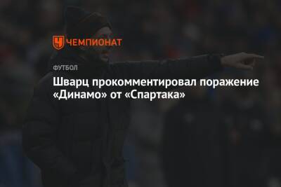 Шварц прокомментировал поражение «Динамо» от «Спартака» - championat.com